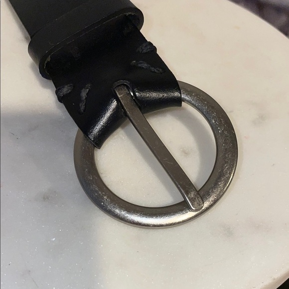 Denim & Supply Ralph Lauren Black Belt with Silver Ring Buckle SzL main image 5